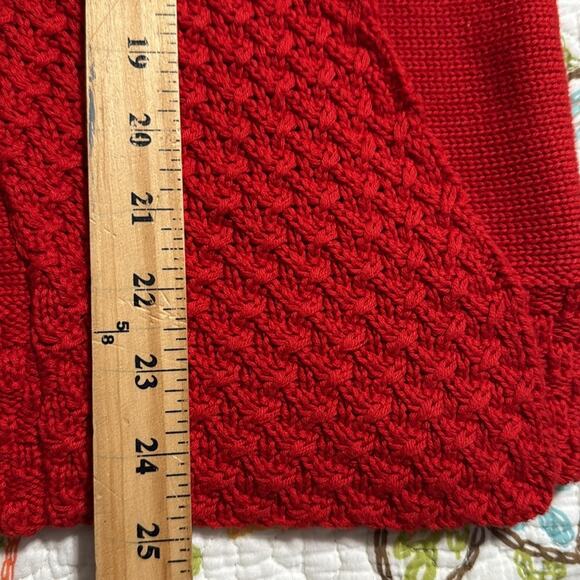 Ruby Rd. women’s size large red crochet sweater short sleeve workwear casual - Picture 5 of 9